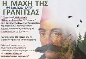 Eκδηλώσεις ιστορικής μνήμης για τα 200 χρόνια από τη μάχη της Γρανίτσας Ναυπακτίας (Σ/Κ 19-20/7/2025)